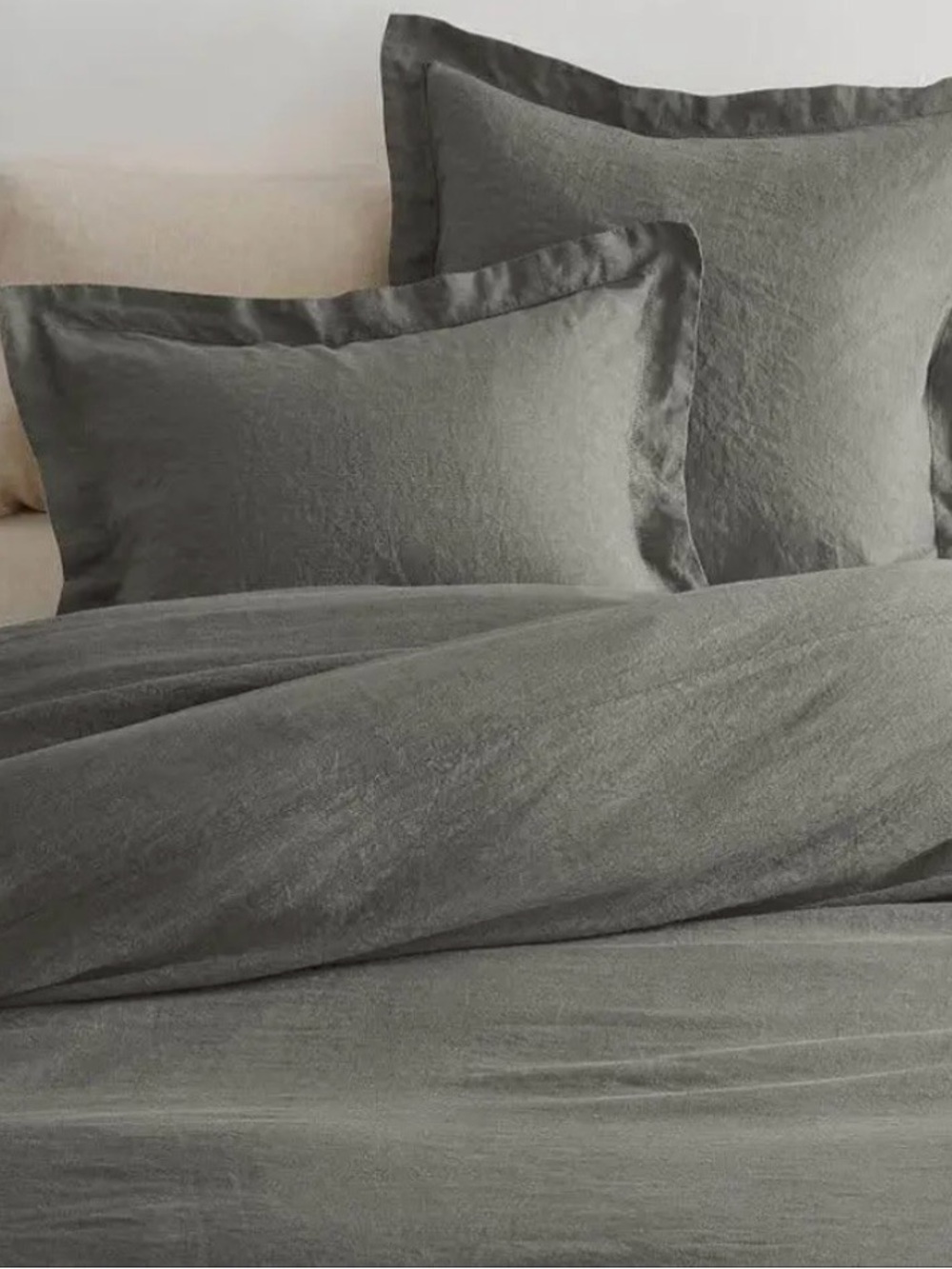 Pottery Barn Washed Linen Duvet Cover Set - Gray